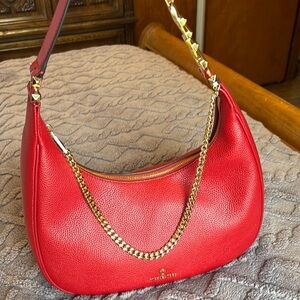 Michael Kors ‘Piper’ Red Leather Shoulder Bag